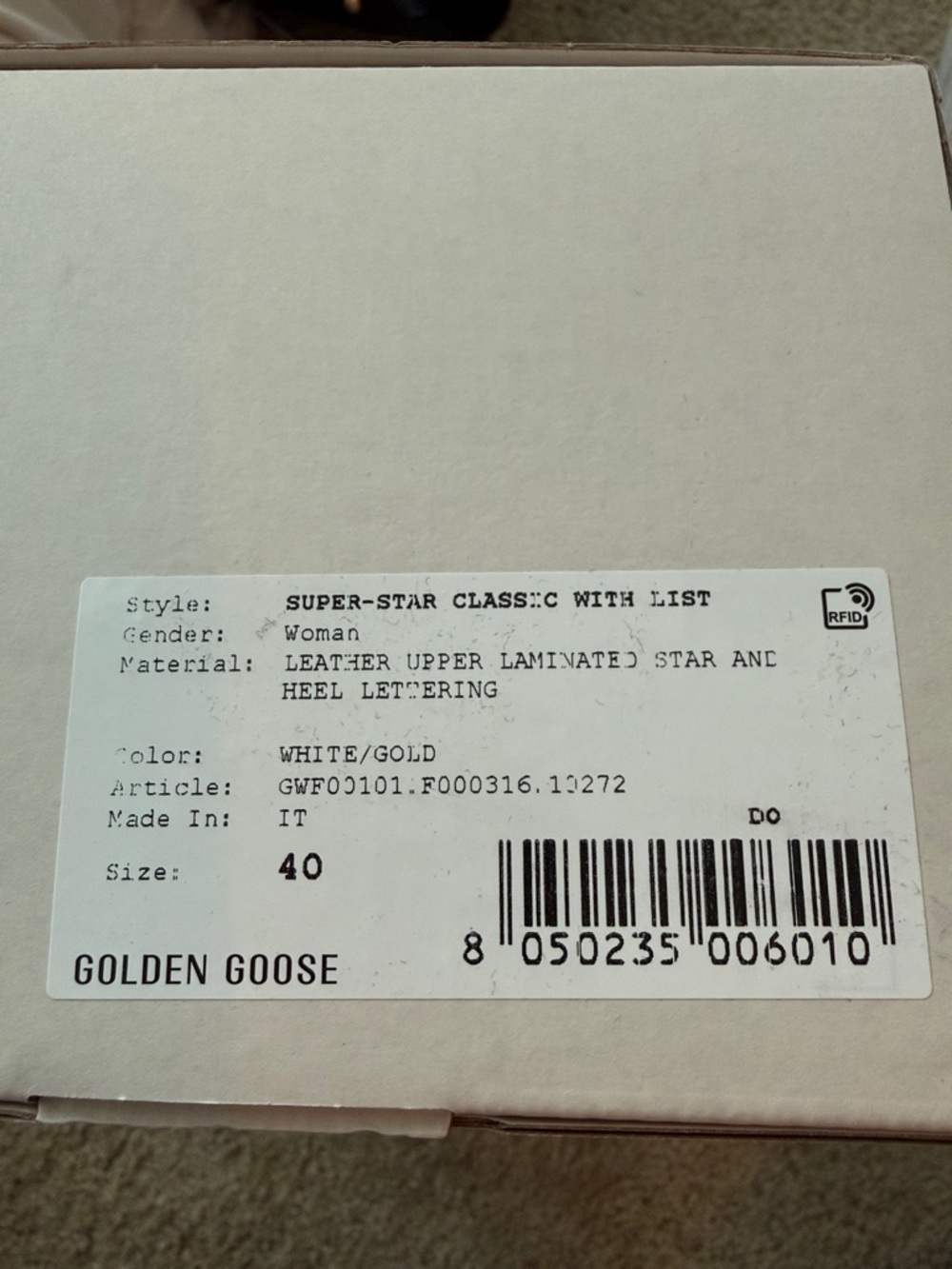 Women's Golden Goose Super-Star sneakers white / gold, size 40, excellent condit - Picture 16 of 16